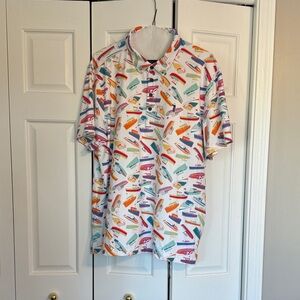 William Murray Golf Colorful Boat Print Polo